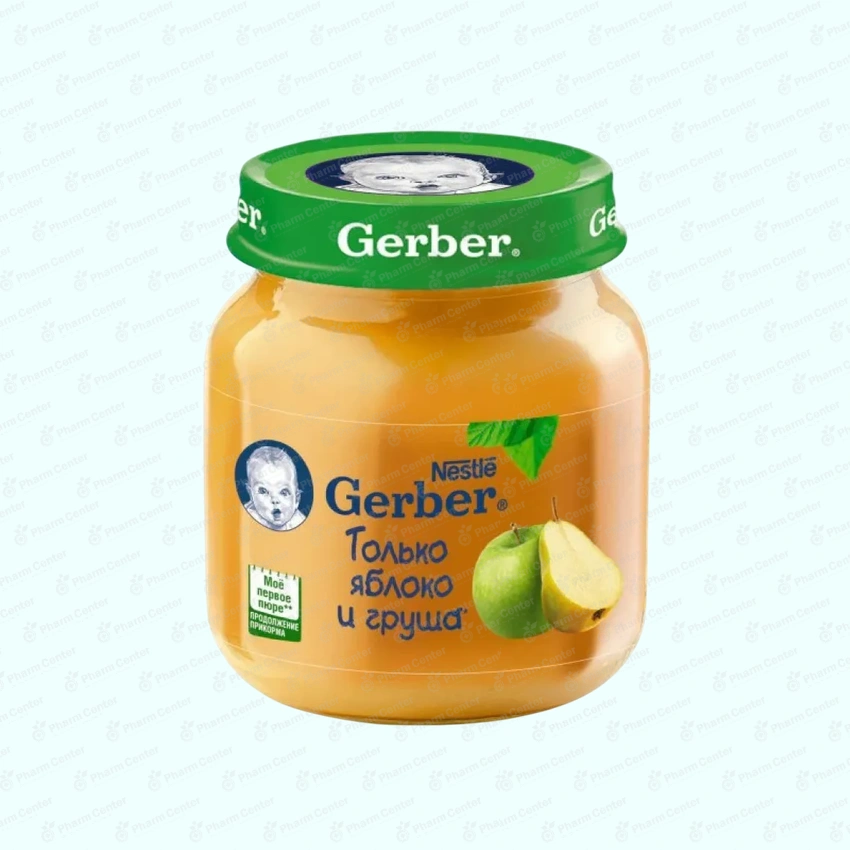 Gerber пюре фрукт.  Яблоко и груша с 5 мес. 130г