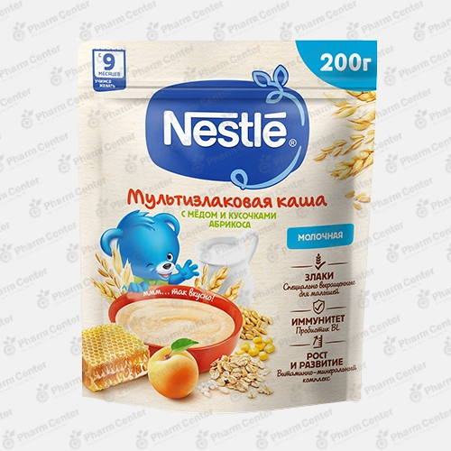 Nestle շիլա կաթնային՝ բազմահատիկային մեղրով և ծիրանի կտորներով 9ամս+ 200գ