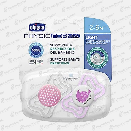 Chicco Пустышка орт. сил. розовая 2-6м 409706  X2