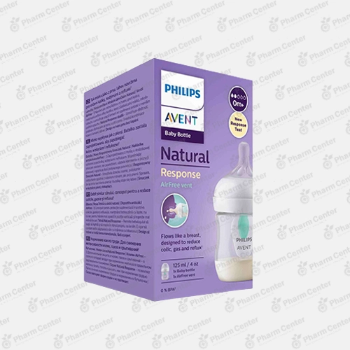 Avent Natural մանկական շիշ պլաստիկե, AirFree փականով (0 ամս.+) 125 մլ