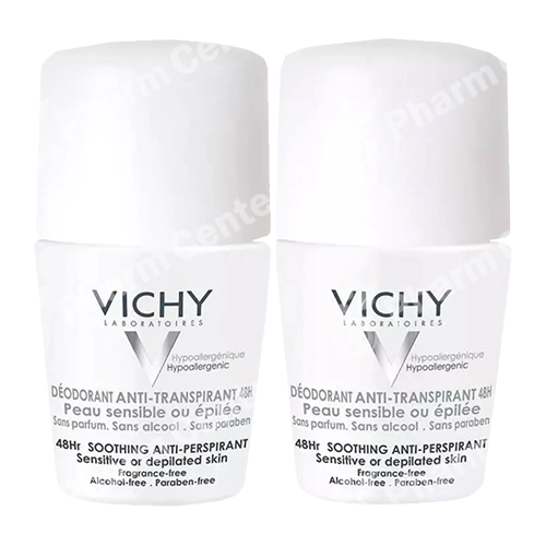 Vichy Дуопак дезодорант шариковый для чувствительной кожи 48ч 50мл*2