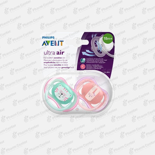 Avent Ultra air սիլիկոնե ծծակ, օրթոդոնտիկ, աղջիկների համար (18 ամս.+) x 2