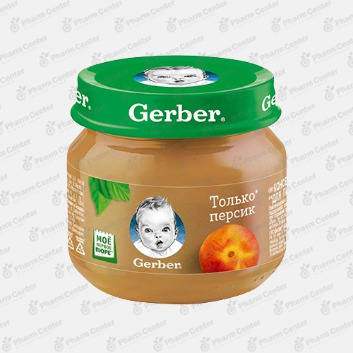 Gerber մրգային պյուրե դեղձ 6 ամսականից 80գ