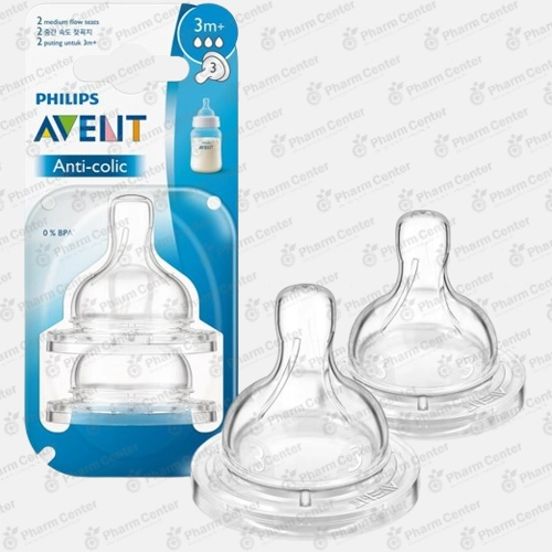 Avent Classic ծծակ շշի համար, սիլիկոնե, միջին հոսք  (3 ամս+) x 2