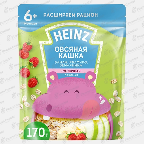 Heinz շիլա կաթնային՝ «Համեղ» վարսակ, բանան, խնձոր և ելակ (6 ամս+) 170գ №1